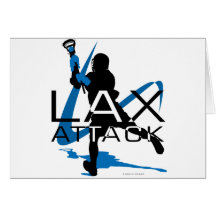 Lacrosse Boys LAX Attack Blue Greeting Card