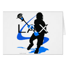 Lacrosse Boys LAX Blue Greeting Cards