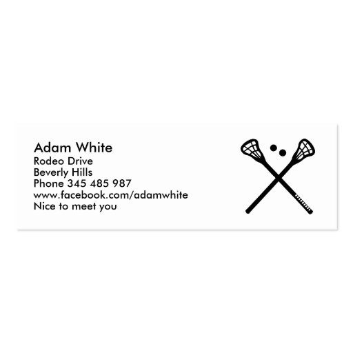 Lacrosse Business Card Template (front side)