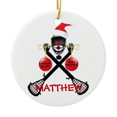 Lacrosse Christmas Cartoon Ornaments