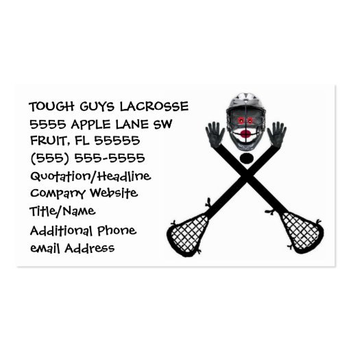 Lacrosse Coach Business Card Templates (front side)