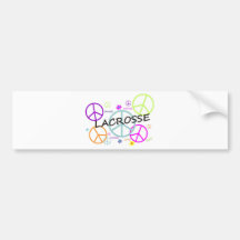 Lacrosse Colored Peace Signs Bumper Stickers