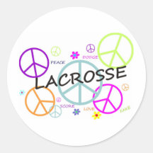 Lacrosse Colored Peace Signs Sticker