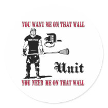 Lacrosse Defense DUnit Wall Sticker