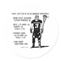 Lacrosse Defense Quote2 Sticker
