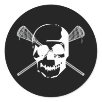 Lacrosse Designs LaxBallSkullWhite Sticker