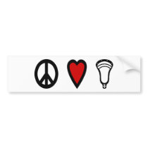 Lacrosse Designs PeaceLoveLacrosse Blk Bumper Sticker