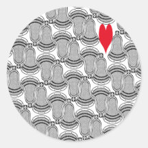 Lacrosse Designs StripedHeart Sticker