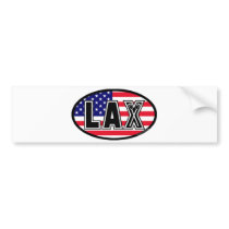 Lacrosse Flag America Bumper Sticker