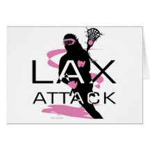 Lacrosse Girls LAX Attack Pink Greeting Cards