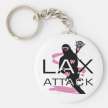 Lacrosse Girls LAX Attack Pink Key Chains
