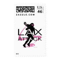 Lacrosse Girls LAX Attack Pink Stamp