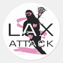 Lacrosse Girls LAX Attack Pink Stickers