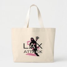 Lacrosse Girls LAX Attack Pink Tote Bags