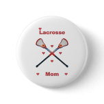 Lacrosse Mom Hearts Pinback Buttons