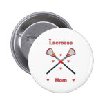 Lacrosse Mom Hearts Pinback Buttons
