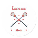 Lacrosse Mom Hearts Round Sticker