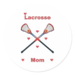 Lacrosse Mom Hearts Round Sticker