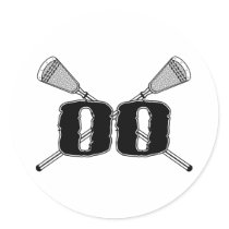 Lacrosse Number 00 Sticker