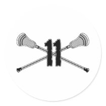 Lacrosse Number 11 Sticker