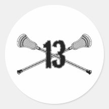 Lacrosse Number 13 Sticker