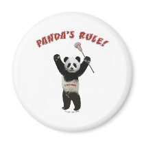 Lacrosse Panda's Rule Refrigerator Magnets