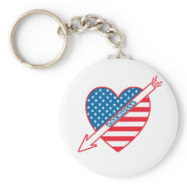 Lacrosse Patriot Heart Keychains