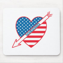 Lacrosse Patriot Heart Mouse Mat