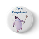 Lacrosse Penguin Pinback Button