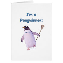 Lacrosse Penguin Greeting Cards