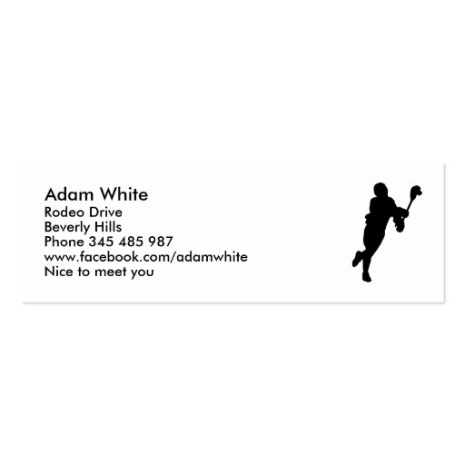 Lacrosse Player Business Card