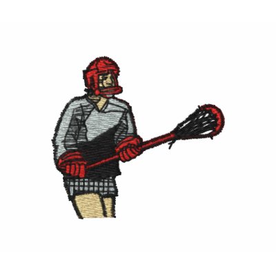 Lacrosse Player Embroidered on Shirt Sleeve Embroidered Polo Shirt Lacrosse Player Embroidered on Shirt Sleeve Embroidered Polo Shirt