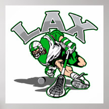 Lacrosse Player Green Uniform Poster