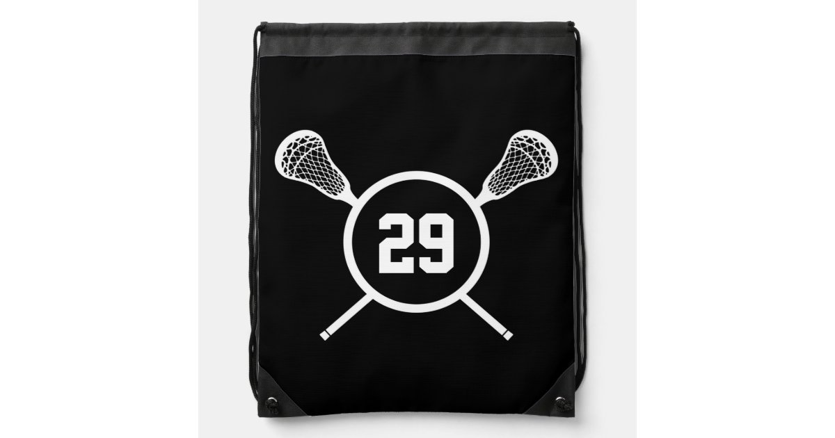 Lacrosse Player Number backpack Zazzle