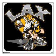 Lacrosse Player Yellow Uniform Wall Stickers
