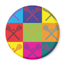Lacrosse Pop Art Refrigerator Magnet