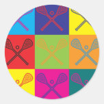 Lacrosse Pop Art Round Stickers