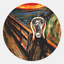 LACROSSE SCREAM ROUND STICKER