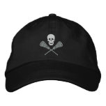 Lacrosse Skull and Cross Sticks Embroidered Cap Embroidered Hat