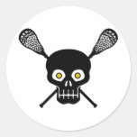 Lacrosse Skull Round Stickers