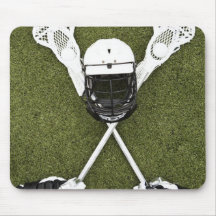 Lacrosse sticks, gloves, balls and sports helmet mousepads