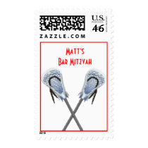 Lacrosse sticks personalized stamp