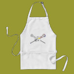 Lacrosse sticks with helmet aprons