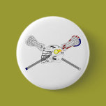 Lacrosse sticks with helmet buttons