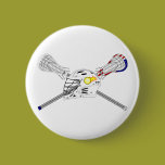 Lacrosse sticks with helmet buttons
