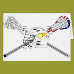 Lacrosse sticks with helmet cards
