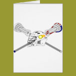 Lacrosse sticks with helmet cards