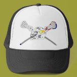 Lacrosse sticks with helmet hats