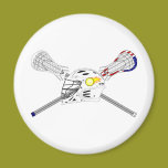 Lacrosse sticks with helmet magnets