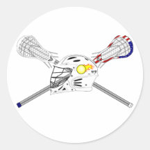Lacrosse sticks with helmet round sticker